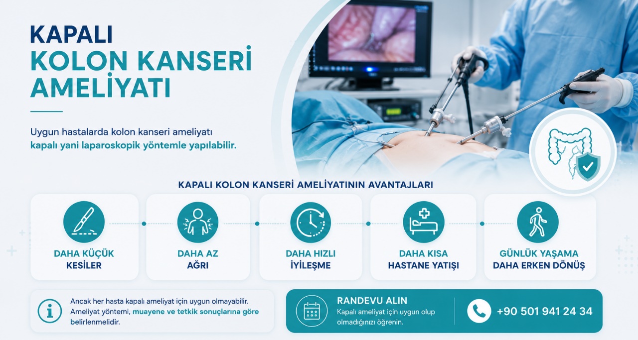Kapalı (laparoskopik) kolon kanseri ameliyatı